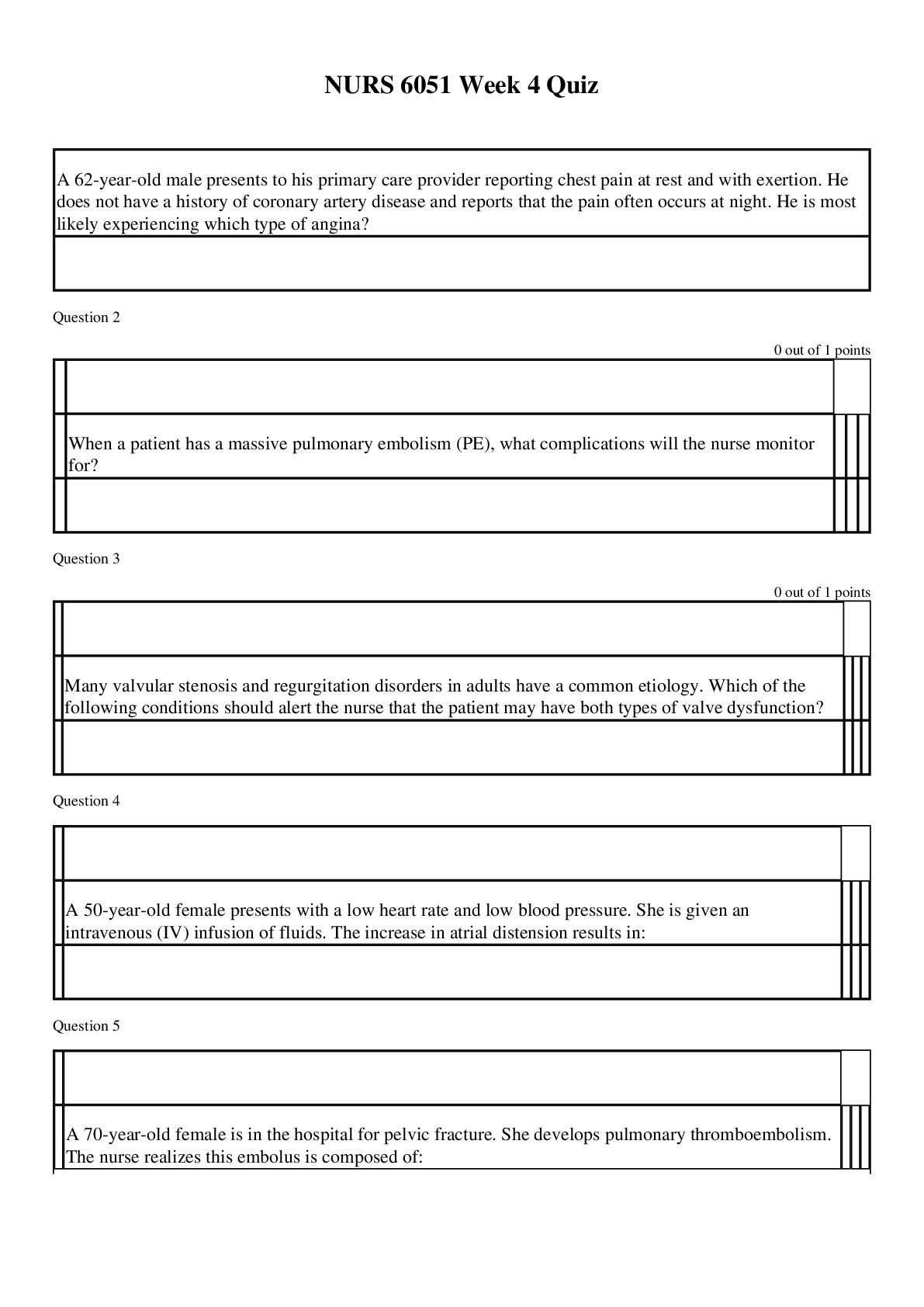 Preview image of NURS 6051 Week 4 Quiz document